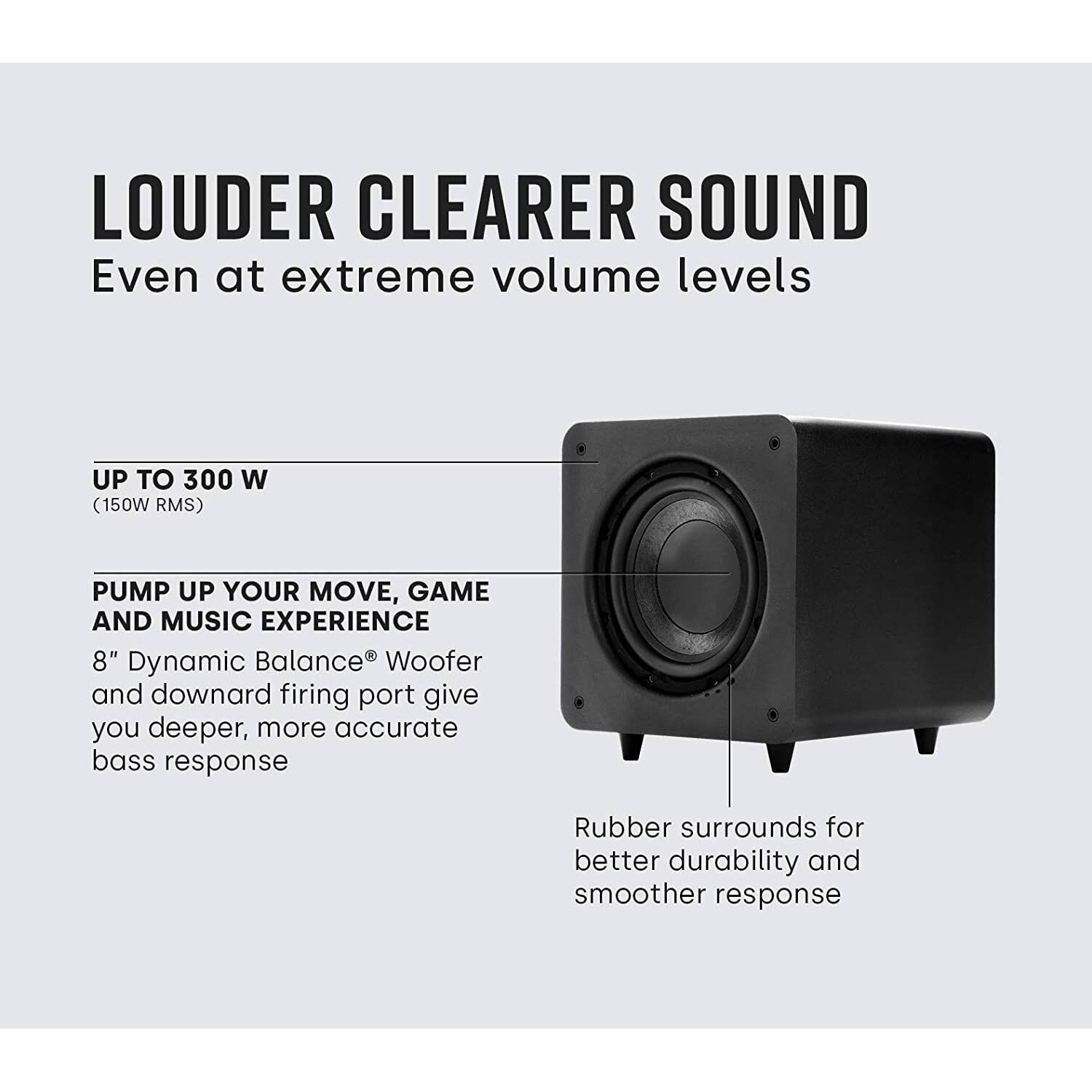 Polk Audio PSW 111 PSW111 8 inch Compact Powered Subwoofer, Black - Image 9