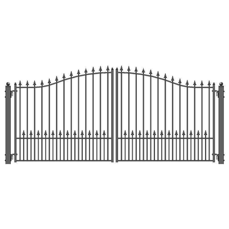 Aleko Steel Dual Swing Driveway Gate – Munich Style – 16 x 6 Feet