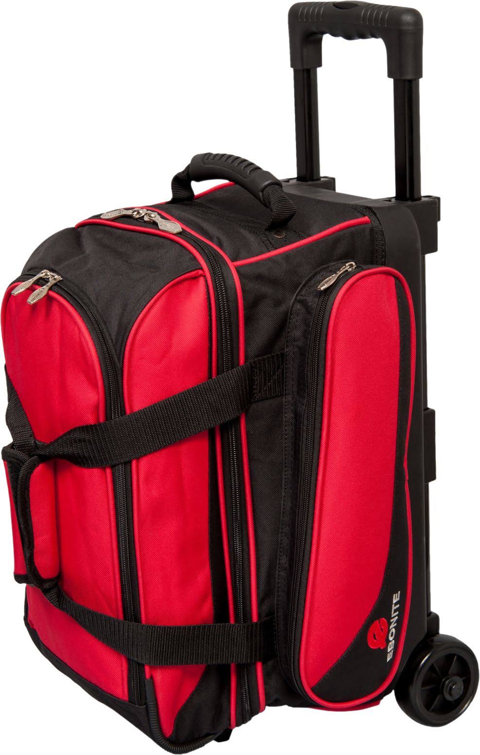Ebonite Transport II 2-Ball Roller Bowling Bag, Red