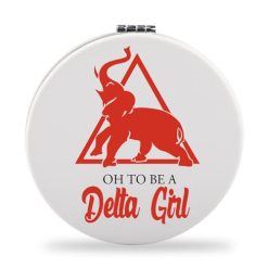 Delta Elephant Pocket Mirror Greek Sorority Sister Makeup Mirror to be a Girl Sorority Gift (Delta Girl)
