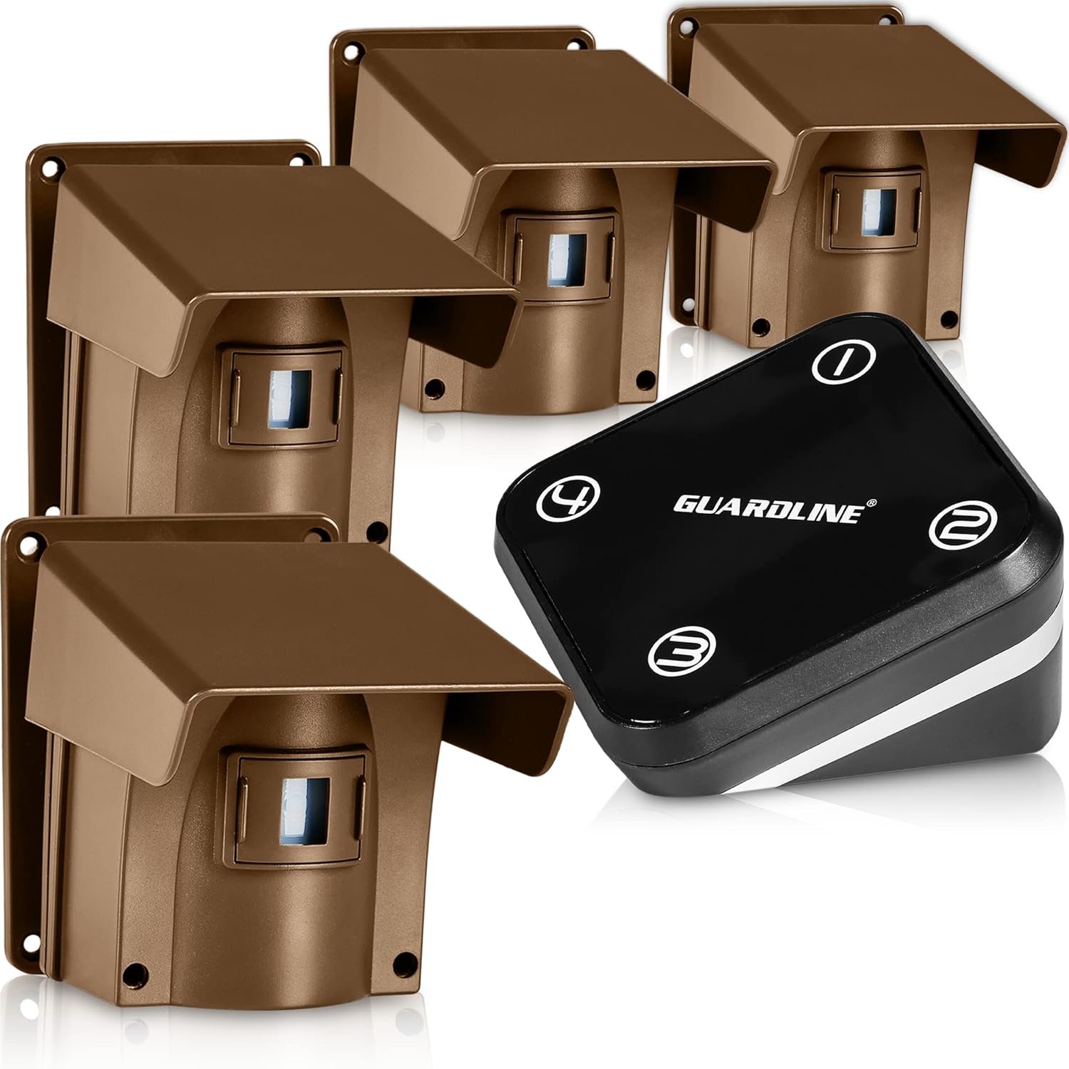 Guardline Wireless Driveway Alarm – Motion Sensor Alarm Set with 4 Sensors and 1 Receiver – 500 Foot Range – Weatherproof, Outdoor Security Alert System for Home & Property?