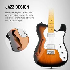 Alternative view of Donner 39 Inch Jazz Electric Guitar TL Thinline F Hole Beginner Full Size Hollow Guitar with H-H Pickups,Bag, Strap, Cable,Sunburst(DJC-1000S)