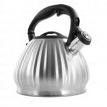 Mr. Coffee Donato 2.5 Quart Stainless Steel Round Whistling Tea Kettle Brushed Chrome - Image 3