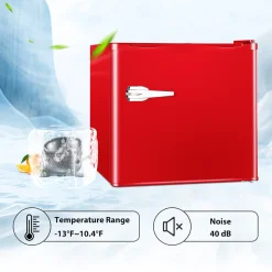 Alternative view of Auseo Mini Upright Freezer Compact Refrigerators??1.2Cu.ft Small Stand up Freezer for Home Office, Red