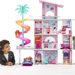 LOL Surprise OMG House of Surprises ?C New Real Wood Dollhouse with 85+ Surprises, 4 Floors, 10 Rooms, Elevator, Spiral Slide, Pool, Movie Theater Drive Thru, Rooftop- Toy Gift for Girls Ages 4 5 6 7+