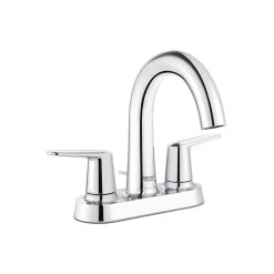 Grohe Veletto 4 in. Centerset 2-Handle High-Spout Bathroom Faucet in Starlight Chrome 20582000