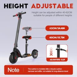 Alternative view of Gugxiom Electric Scooter Seat, Foldable and Adjustable Saddle Seat with Shock Absorption Foam Cushion Scooter Seat for Xiaomi M365