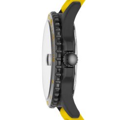 Alternative view of Fossil Mens FB01 ThreeHand Date Yellow Silicone Watch  Yellow