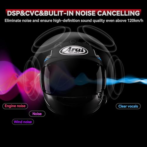 Motorcycle Bluetooth Headset V5.2 with Music Sharing, 2-Way Motorcycle Helmet Bluetooth with IP67 Waterproof, Motorcycle Communication Systems with Hi-FI Speakers for ATV/Snowmobile/Ski, 2 Pack - Image 10
