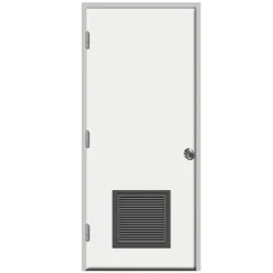 Steves u0026 Sons 24 in. x 80 in. Premium Vented Flush White Primed Right-Hand Outswing Steel Prehung Front Door with 4-9/16 in.
