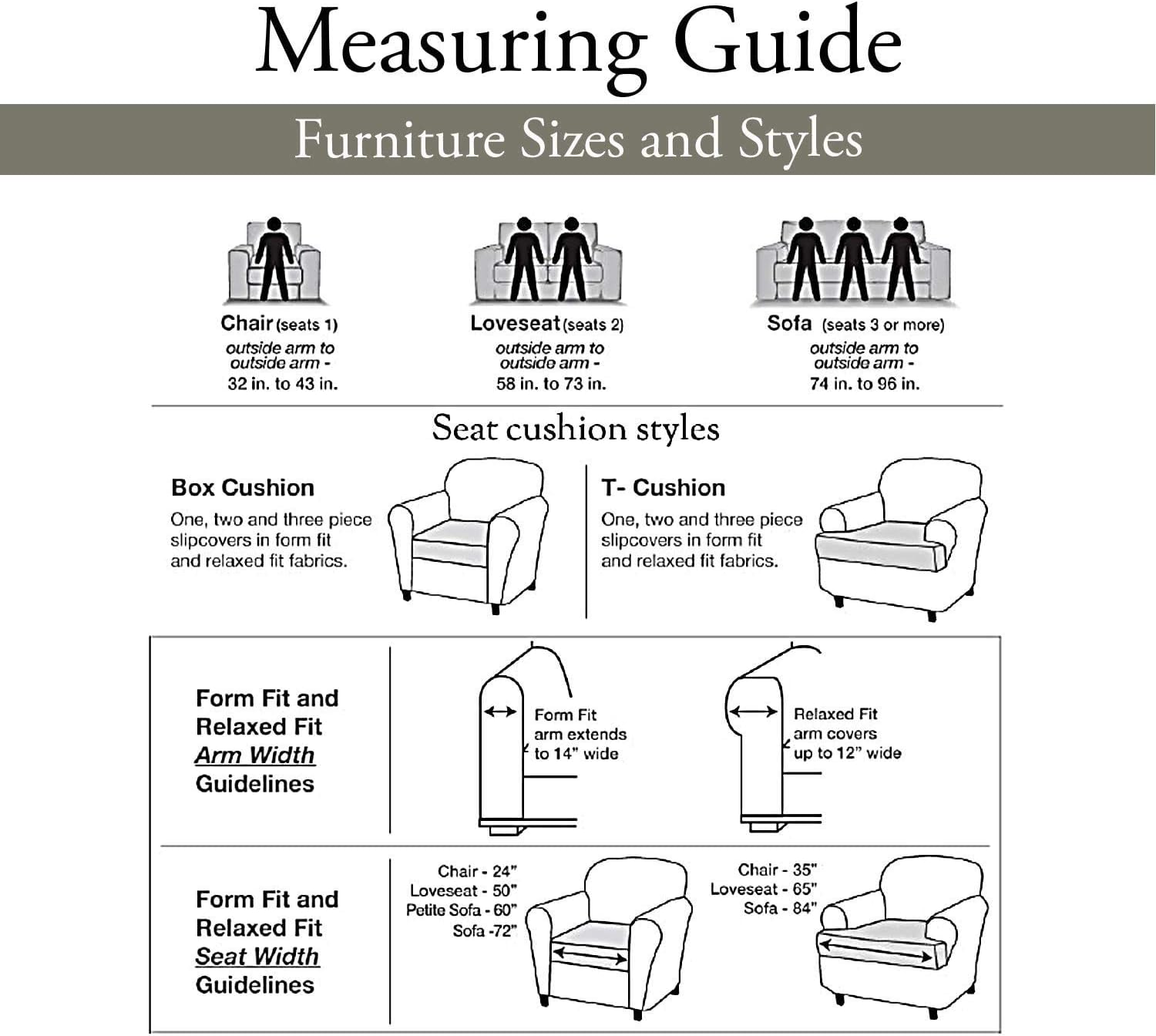 SureFit Home D??cor SF38684 Stretch Pique Box Cushion Recliner Wingback Chair Slipcover, Form Fit, Polyester/Spandex, Machine Washable, Two Piece, Cream Color - Image 6