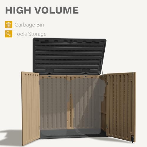 DWVO 5x3ft Resin Outdoor Storage Shed with Floor, Waterproof Lockable Storage Shed with Window, Plastic Outside Tool Storage for Garden, Backyard, Patio, Lawn, Gray - Image 32