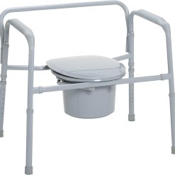 Alternative view of Drive Medical 11117N-1 Bariatric Commode Chair for Toilet with Arms, Gray