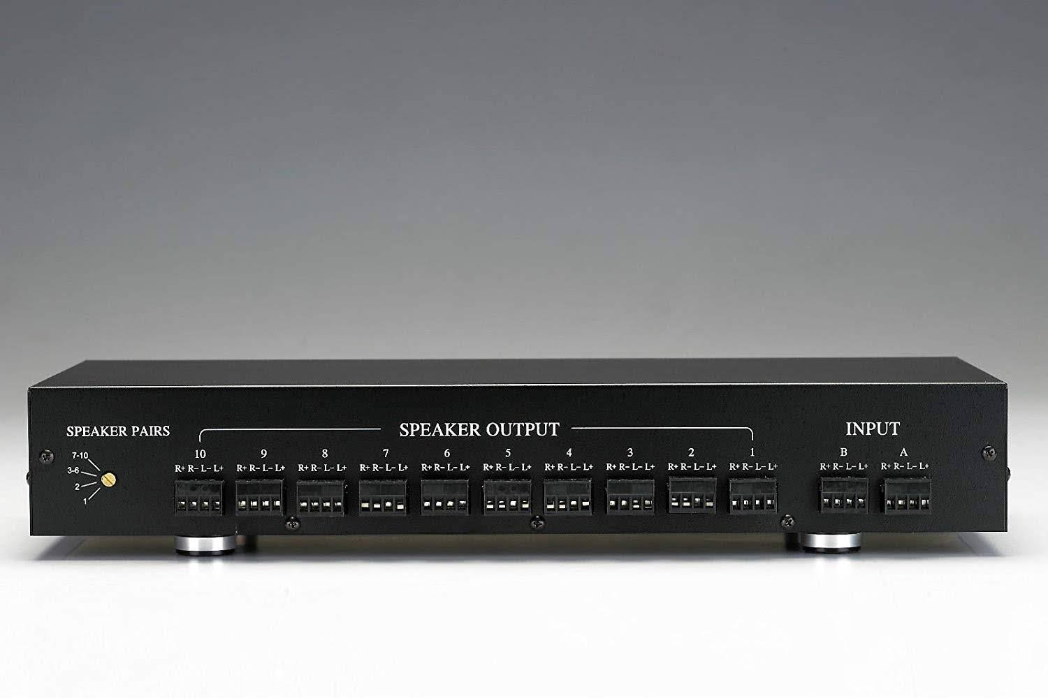 10 Zone Pair Speaker Selector Switch Switcher with Volume Level Control SPECIALTYAV - Image 2