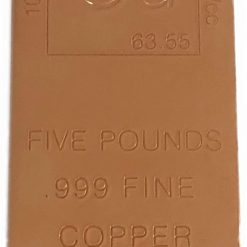Alternative view of Unique Metals 5 Pound Copper Bar Bullion with Element Design – .999 Pure