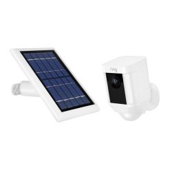 Ring Spotlight Cam Battery with Solar Panel Bundle 1-Pack White