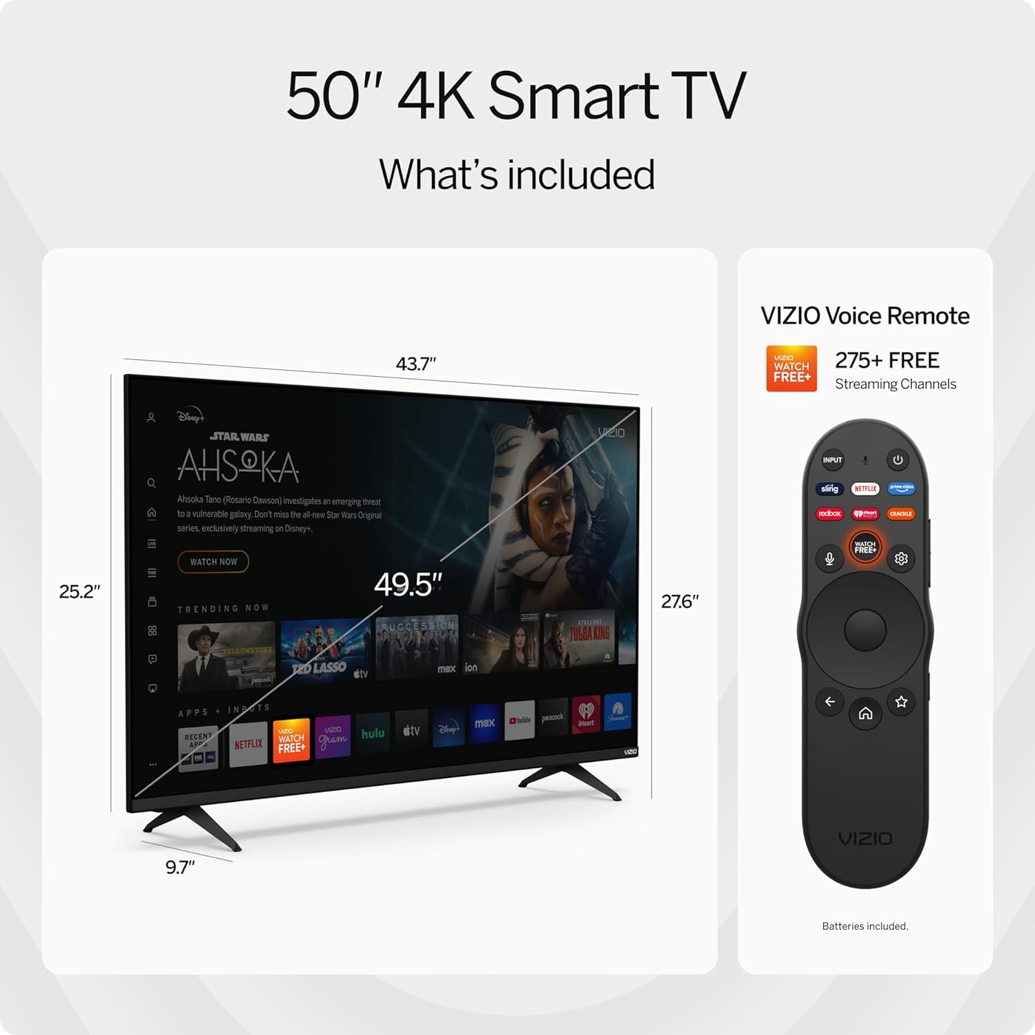 VIZIO 50??? 4K Resolution HDR Smart TV, Dolby Vision HDR/HDR10+, WiFi 6 ?C (Renewed) - Image 3