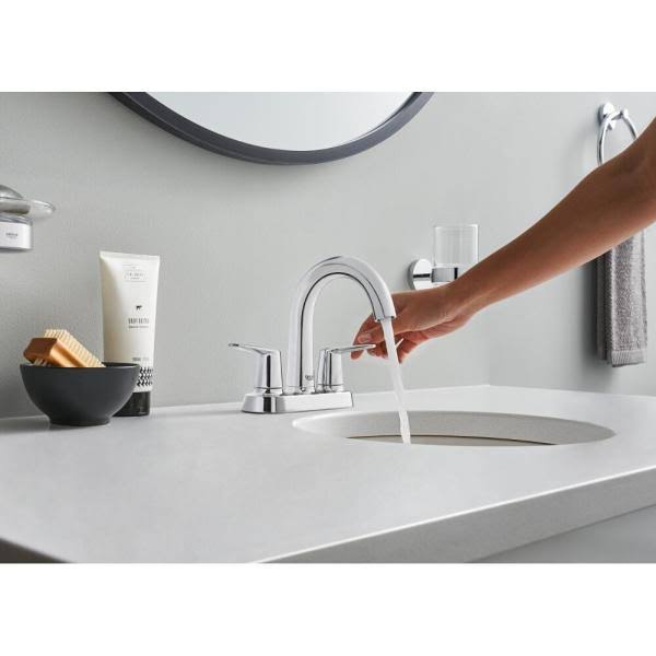 Grohe Veletto 4 in. Centerset 2-Handle High-Spout Bathroom Faucet in Starlight Chrome 20582000 - Image 6