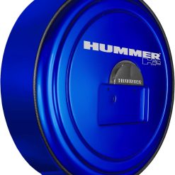 Boomerang Hummer H2 (05-10) – Color Matched MasterSeries Hard Tire Cover – (Color Matched Plastic Face & Stainless Steel Ring) – Hummer H2 Logo – Pewter Metallic