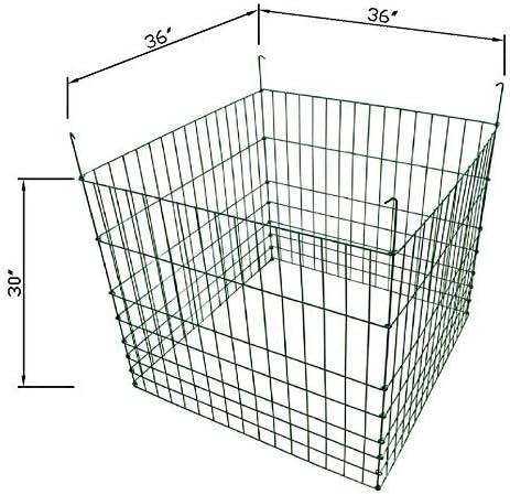 MTB Garden Wire Compost Bin 30x30x24 inches, Green, Garden Bed Fencing - Image 14