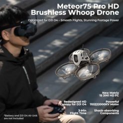 Alternative view of BETAFPV Meteor75 Pro Brushless Whoop Quadcopter with Matrix 1S 3IN1 HD FC, 1102 22000KV Motor, 45mm 3-Blade Prop Compatible for O4 Air Unit for FPV Filmmakers Enthusiasts Flight Indoor Outdoor – PNP
