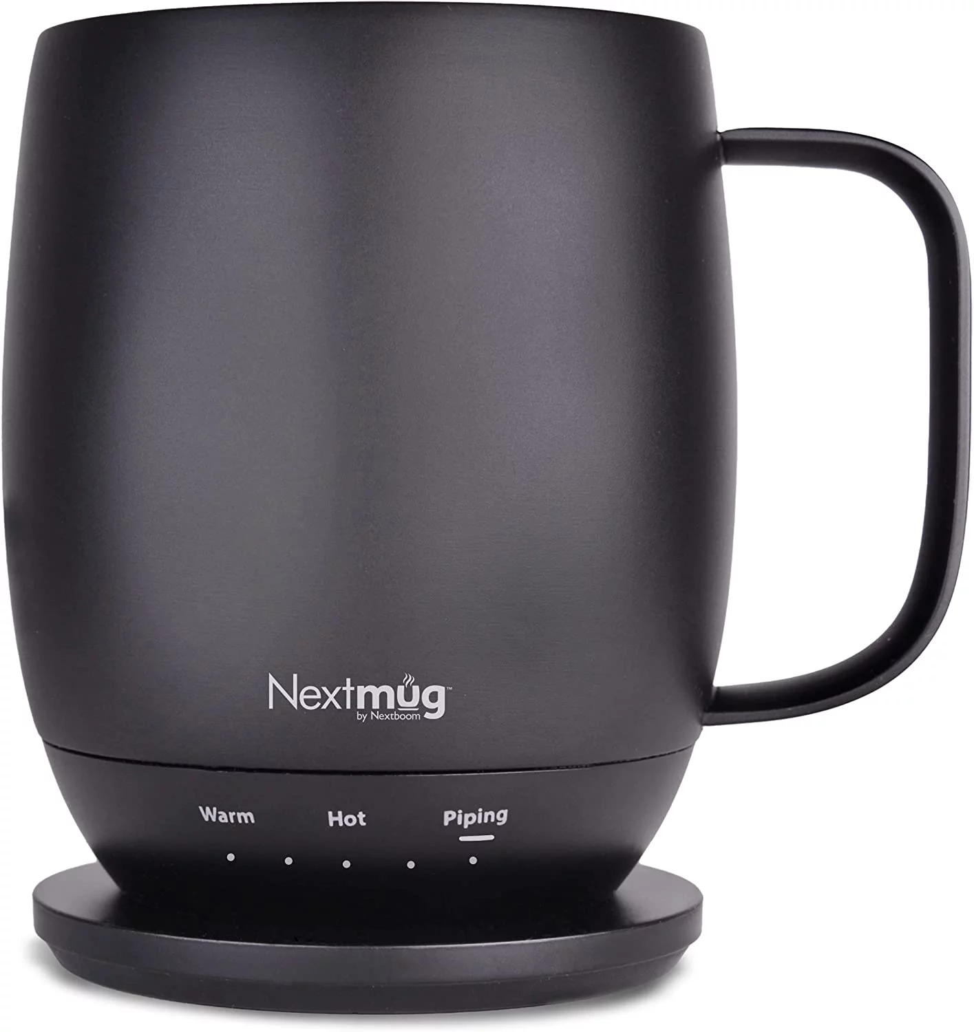 Nextmug by Nextboom – Temperature-Controlled, Self-Heating Coffee Mug (Black – 14 oz.)