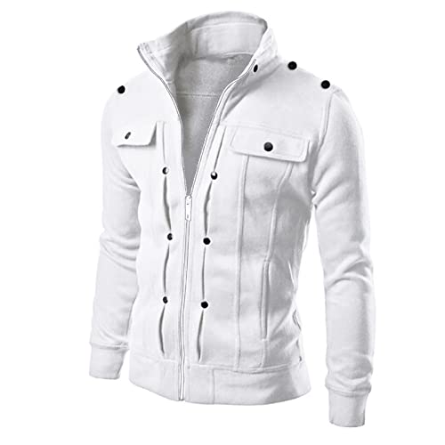 Bomber Jacket Men, Men’s Jackets-Windproof Lightweight Bomber Jacket Full Zip Winter Warm Padded Coats Outwear - Image 2