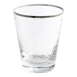 Split P Metallic Rim Double Old Fashioned Set – Silver