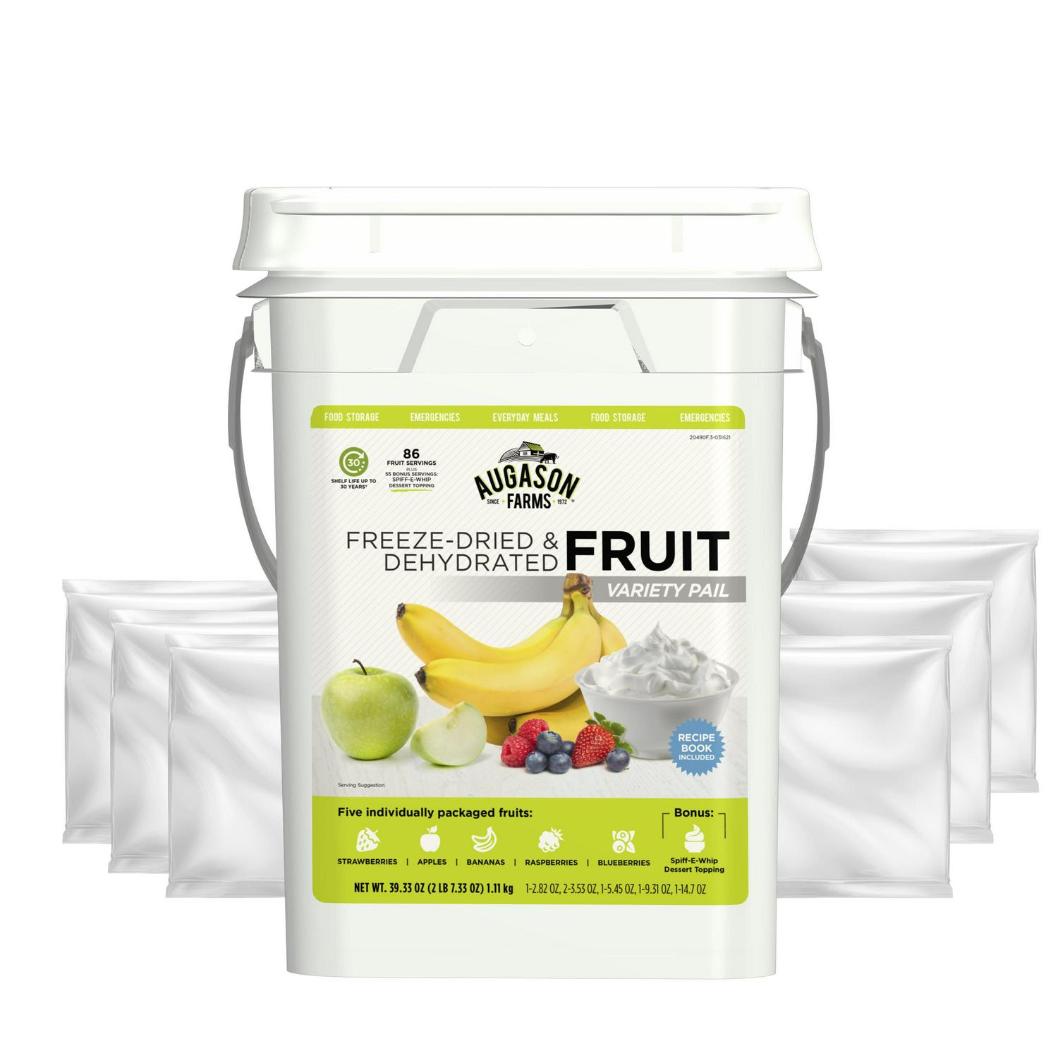 Augason Farms Freeze Dried and Dehydrated Fruit Variety Pail?? 86 Servings?? Emergency Food - Image 3