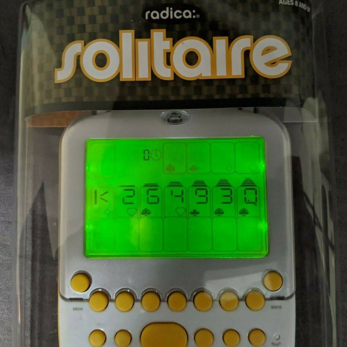 Radica Big Screen Solitaire Electronic Handheld Game 2008 Yellow White - Image 3