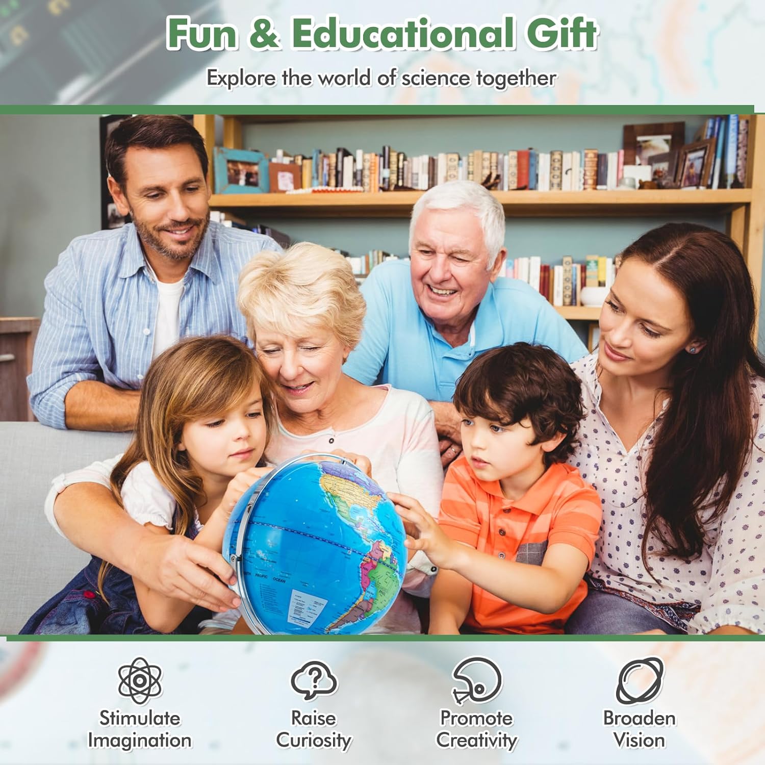 COSTWAY Illuminated World Globe, 13?? Desktop Geographic Globe w/LED Light & Easy-to-Read Clear Map for Students, 720?? Rotation Decorative Globe, Educational Interactive Globe for School, Classroom - Image 8