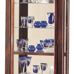 Alternative view of Howard Miller Embassy Curio Cabinet 680-243 ?C Embassy Cherry Finish Home Decor, Four Glass Shelves, Five Level Display Case, Locking Front Door & Halogen Light