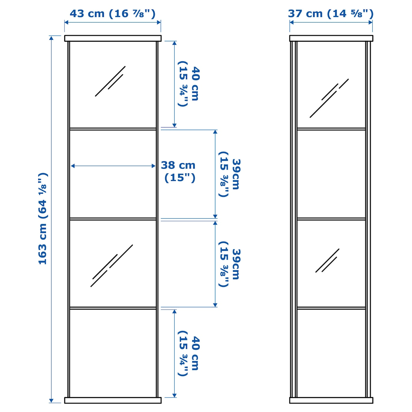 IKEA – Detolf Glass-Door Cabinet, White, 16 3/4×64 1/8 - Image 3