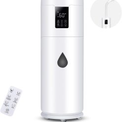 Tower Humidifiers for Large Room 1000 sq ft,Hiswelle 17L 4.49Gal Ultrasonic Cool Mist Topfill Humidifier with 360??Nozzle 4 Speed Humidistat Essential Oil Tray for Bedroom School Office Greenhouse