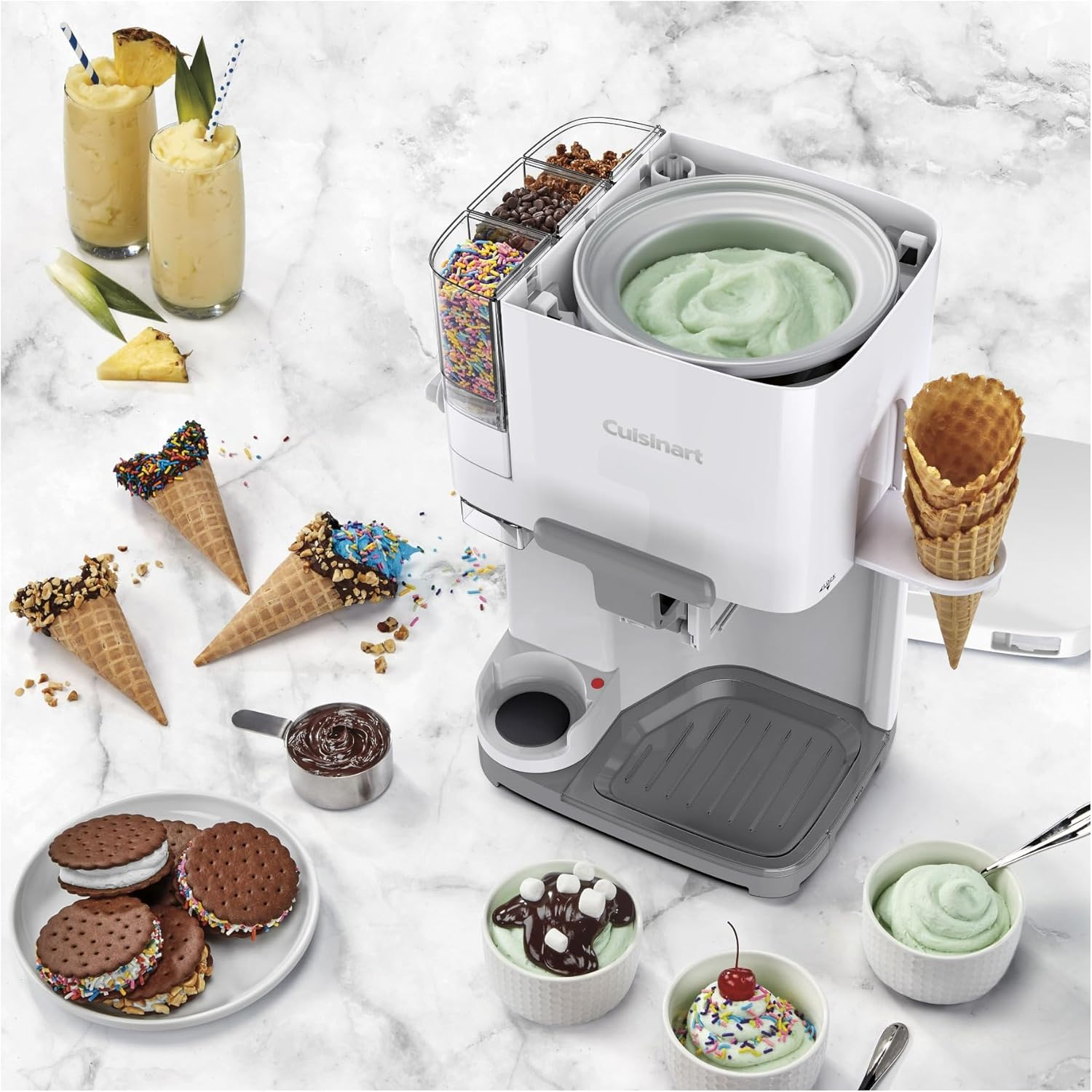 Cuisinart Soft Serve Ice Cream Machine- Mix It In Ice Cream Maker for Frozen Yogurt, Sorbet, Gelato, Drinks 1.5 Quart, White, ICE-48 - Image 15