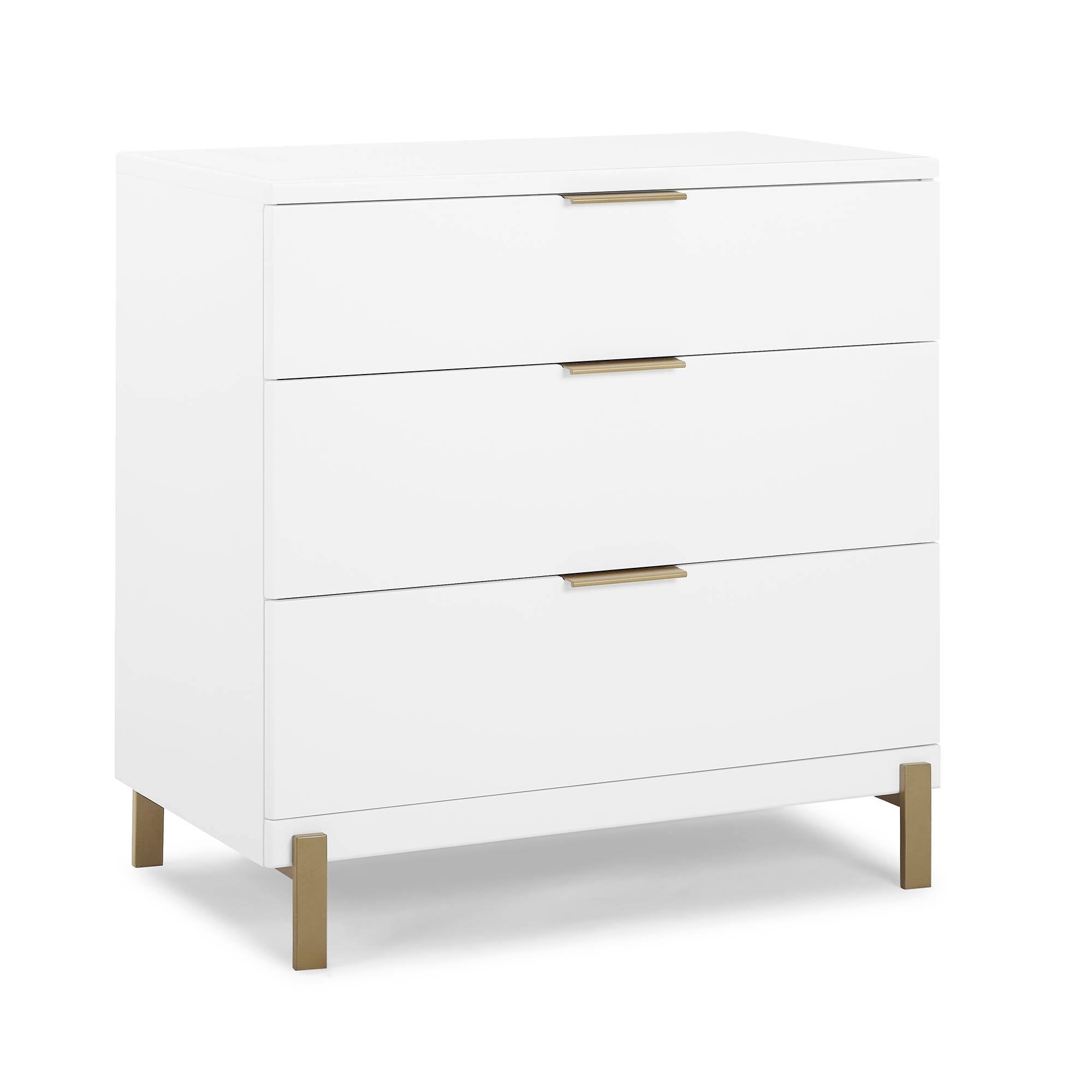 Delta Children Hendrix 3 Drawer Dresser in Bianca White/Bronze - Image 3