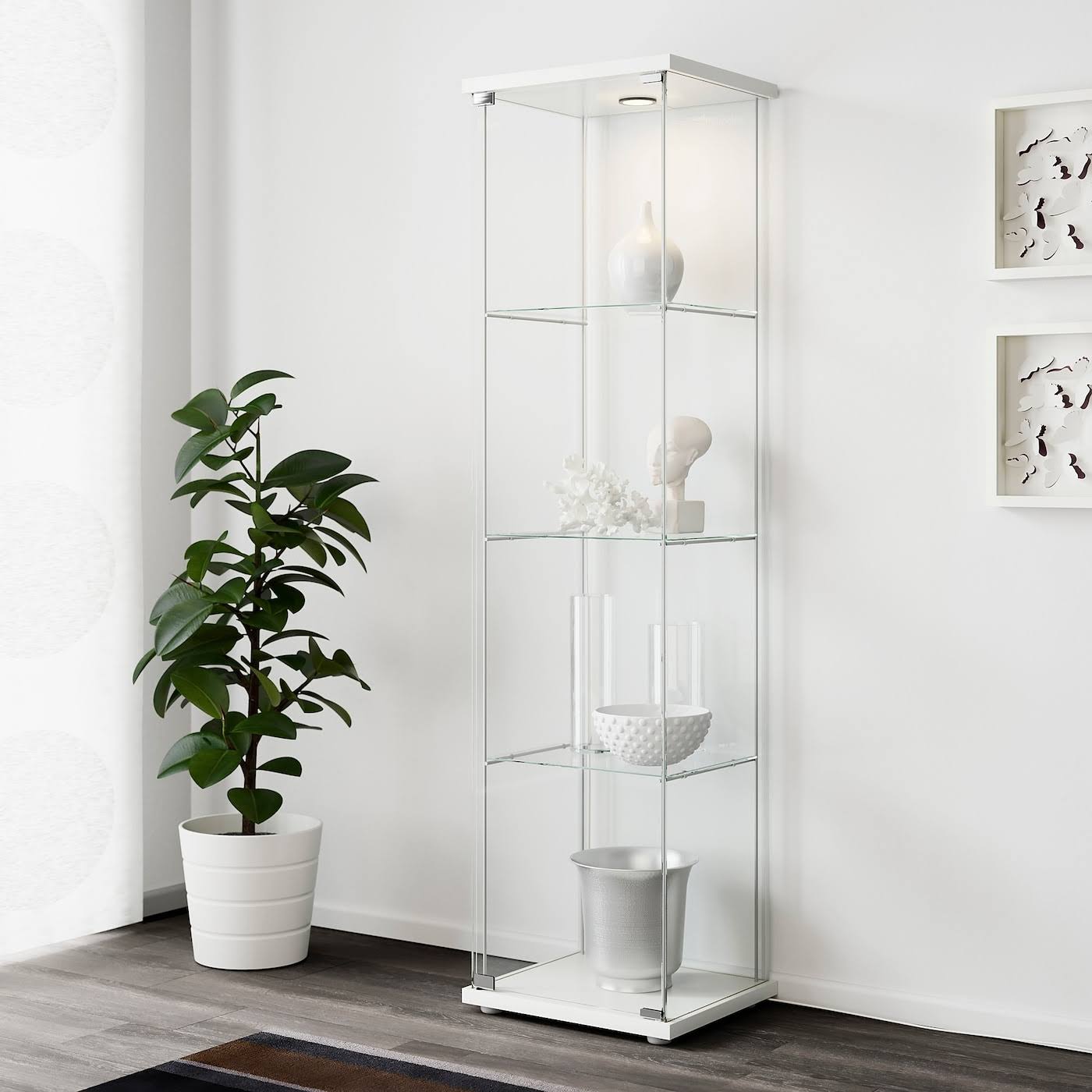 IKEA – Detolf Glass-Door Cabinet, White, 16 3/4×64 1/8 - Image 2