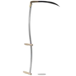 Outdoor Metal Scythe Garden Farm Tool Solid Wooden Handle Grass Weed Scythe Grinding Stone
