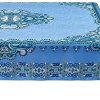 YiHomer Mykonos Blue Paisley Tile Bordered Tabletop for Spring Summer Decorations, Picnics and Dinner Parties – Indoor Outdoor, Stain and Water Resistant, Tablecloth, 60 x 84 Rectangle