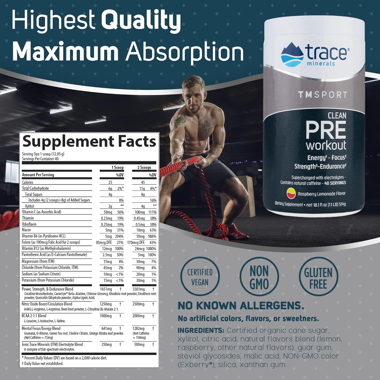 Trace Minerals TMRFIT Series Preworkout Canister Supplement, 18.1 Ounce Pack of 2 - Image 4