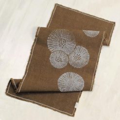 Alternative view of Cheyenne Burlap Linen Table Runner ?C Hand Printed ?C 100% Linen ?CFringed Edge- Prewashed, Pre-shrunk, and Machine Washable ?C Chocolate Brown (14X36, White Dandelion)