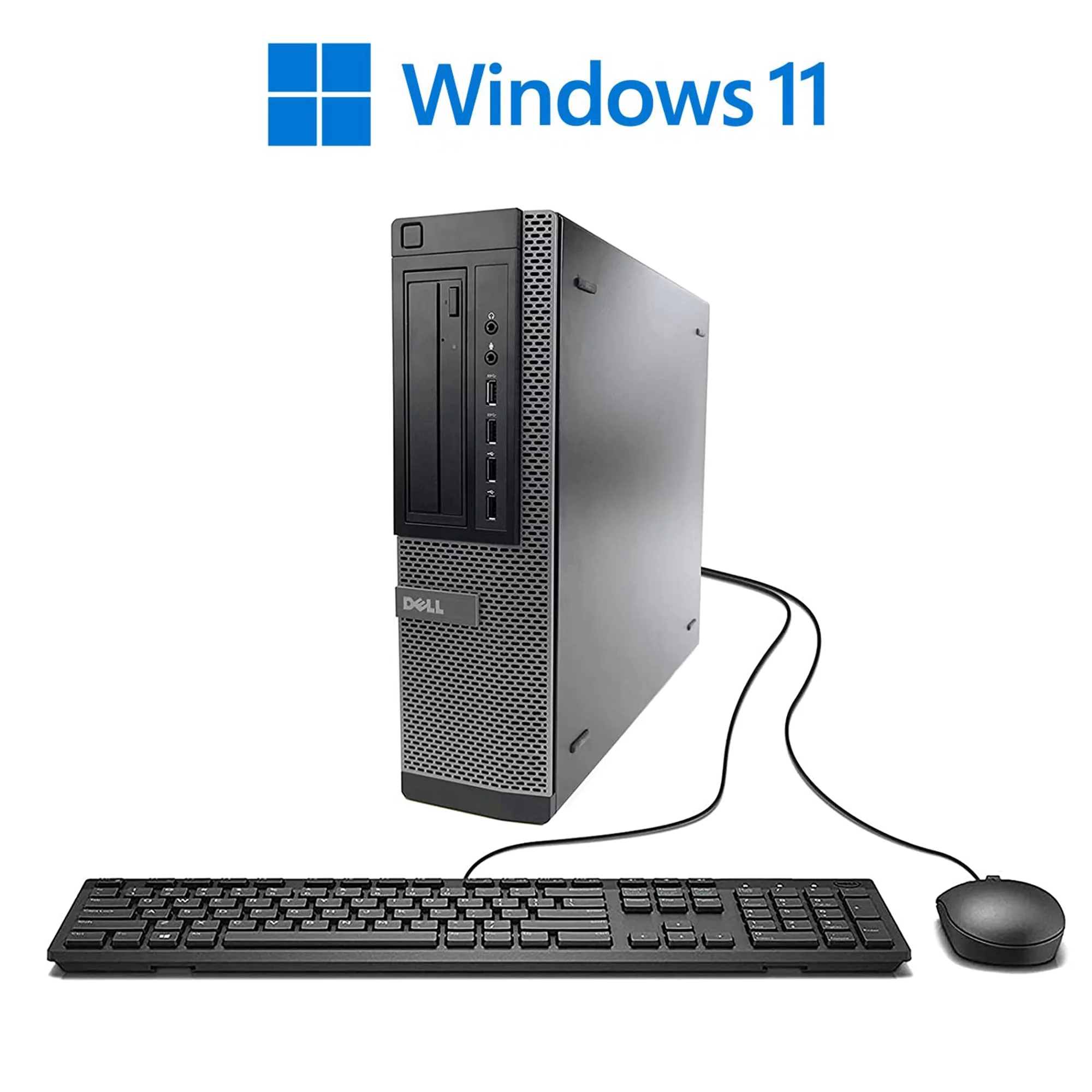 Used Dell OptiPlex 990 Desktop Computer PC, 3.10 GHz Intel Core i5 Quad-Core Gen 2, Dual Monitor Computer Bundle 8GB 1TB with 2x 22 LCD’s Wi-Fi Windows 11 64bit