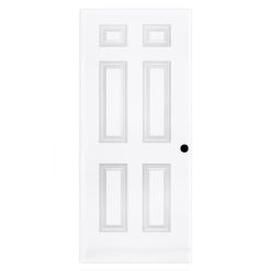Steves u0026 Sons 30 in. x 80 in. 6-Panel Textured Hollow Core White Primed Pre-Bored Composite Interior Door Slab
