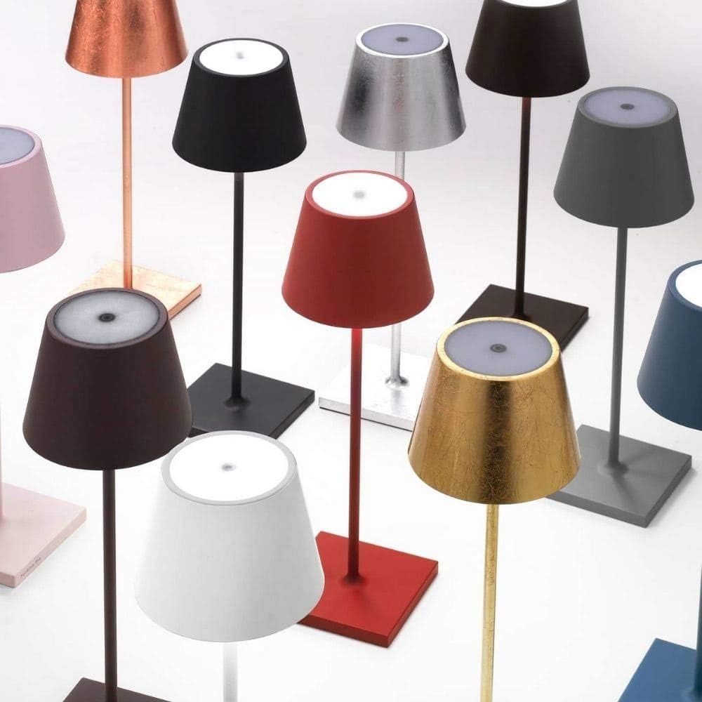 Zafferano Poldina Pro LED Table Lamp (Color: BORDEAUX) Touch On/Off, Touch Dimmable, Powder Coated Aluminum, IP54 Protection, Indoor / Outdoor, Contact Charging Base, USA Plug - Image 6
