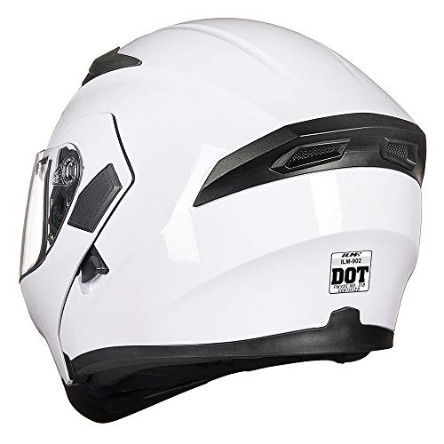 ILM Motorcycle Dual Visor Flip up Modular Full Face Helmet DOT 6 Colors Model 902 - Image 54