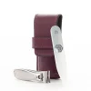 GERMANIKURE Nail clipper and Glass Nail File Set in Purple Leather Case – Made in Solingen Germany of FINOX Stainless Steel, Glass Nail Care Supplies Made in Czech Republic