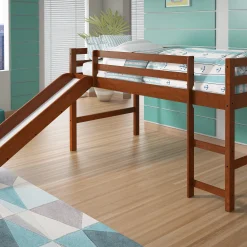 Donco Kids Twin Solid Wood Mission Low Loft Bed in Espresso