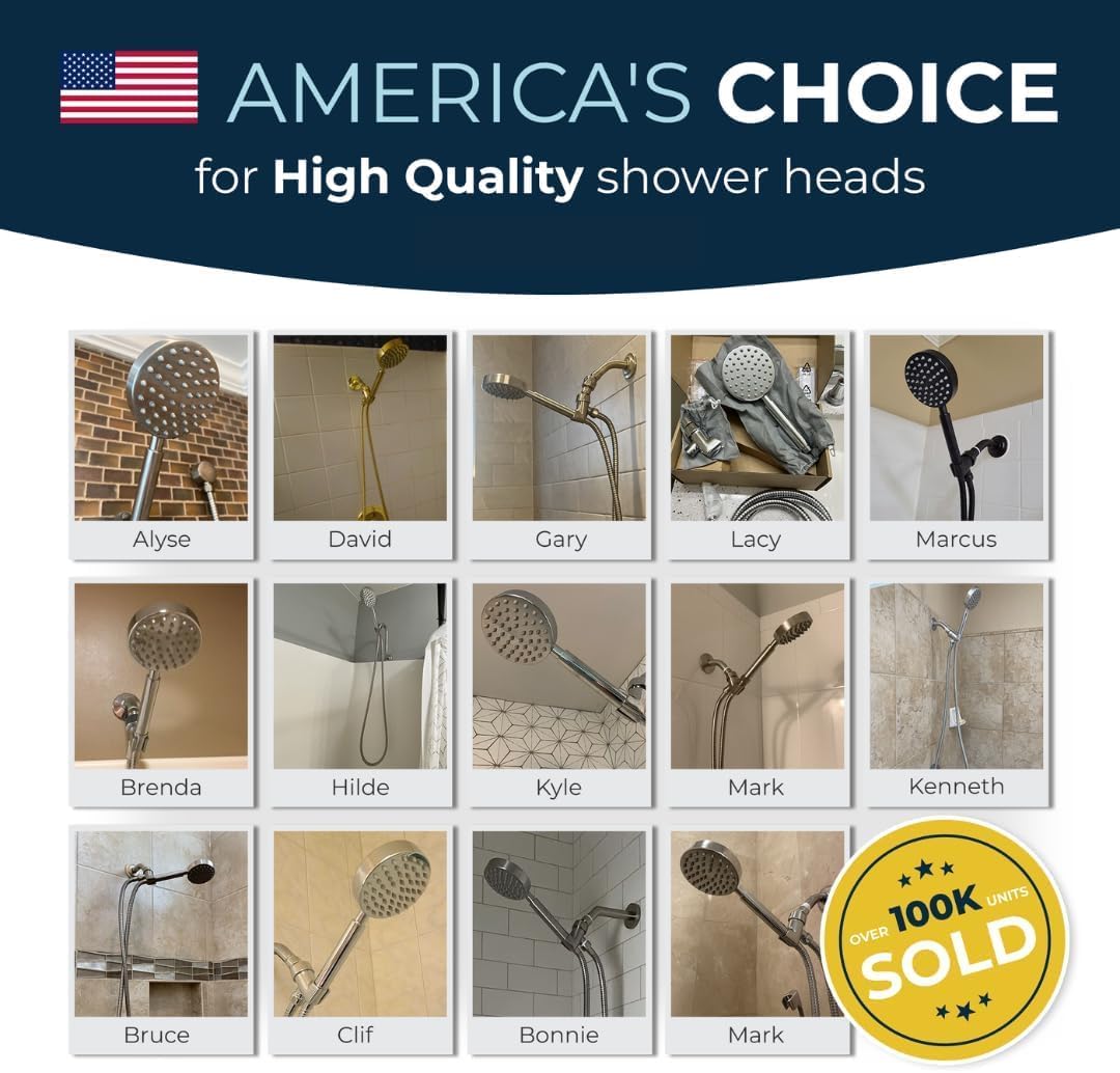 HammerHead Showers? Solid Metal LOW FLOW Handheld Shower Head with Hose and Brass Holder – OIL RUBBED BRONZE ?C Water Saving 1.75 GPM Detachable Shower Head – Adjustable Shower Wand Bracket & 6ft Hose - Image 12