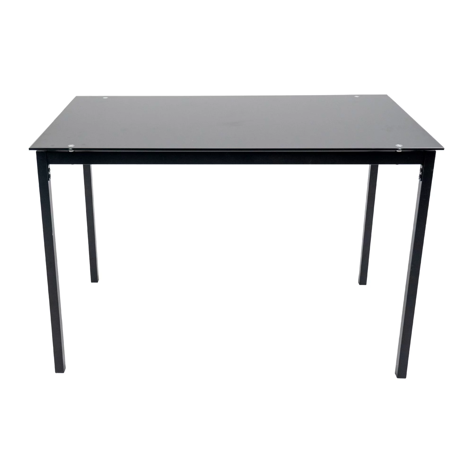 5 Piece Dining Table Set Kitchen 1 Table and 4 Upholstered Chairs Metal Frame Tempered Glass Top Black - Image 10