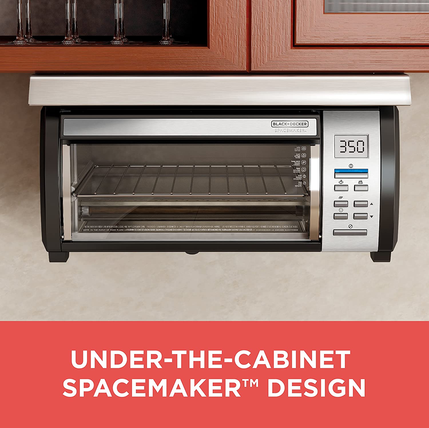 2025 Spacemaker Under-Counter Toaster Oven, Black/Stainless Steel, TROS1000D - Image 2